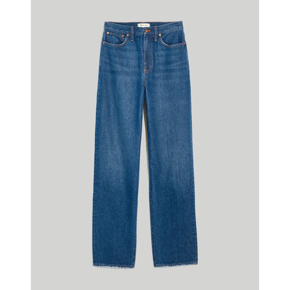 NWT Madewell Baggy Straight Jeans in Dark Worn Indigo Wash 28